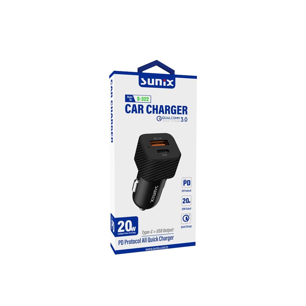 S322 Araç Şarj Başlık 20W